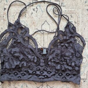 Lace Bralette in Dark Gray